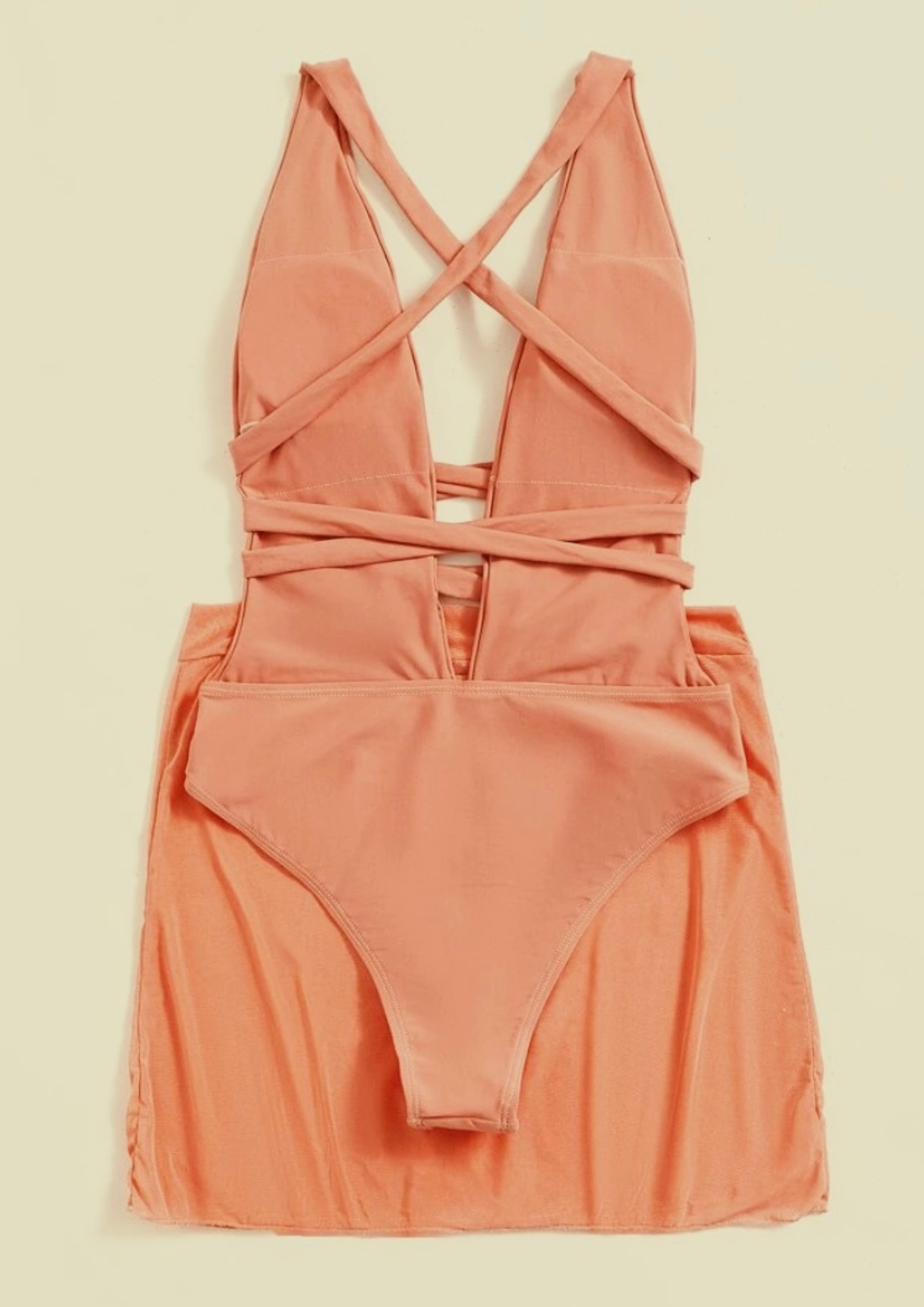 2pack One Piece Swimsuit & Beach Skirt