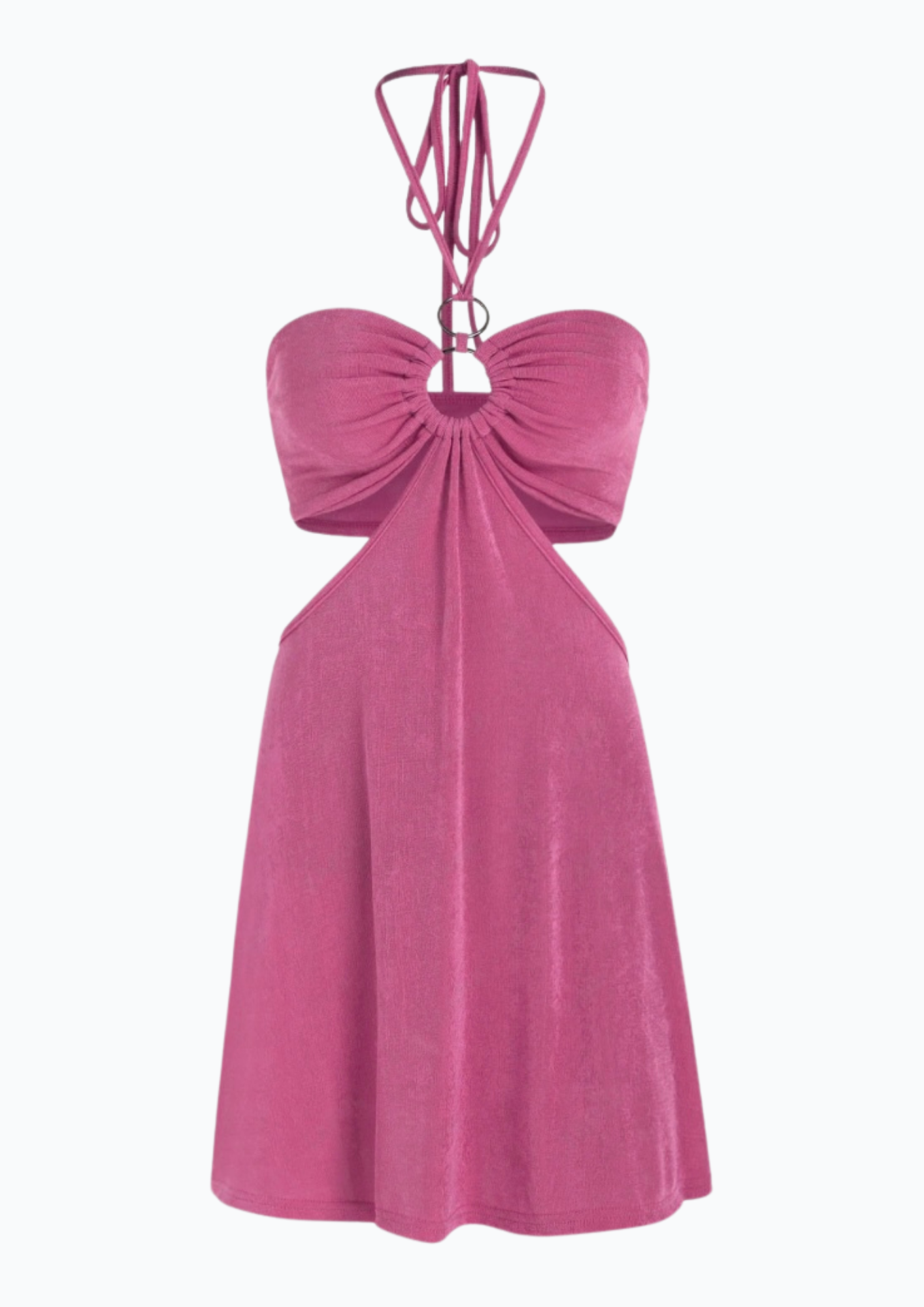 Jersey Cut Out Halter Mini Dress - 65