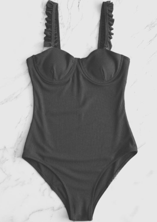 Black One Piece  Swimsuit