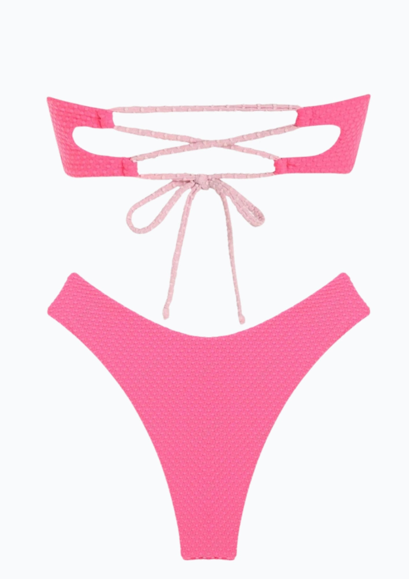 V Notch Bandeau Bikini Set