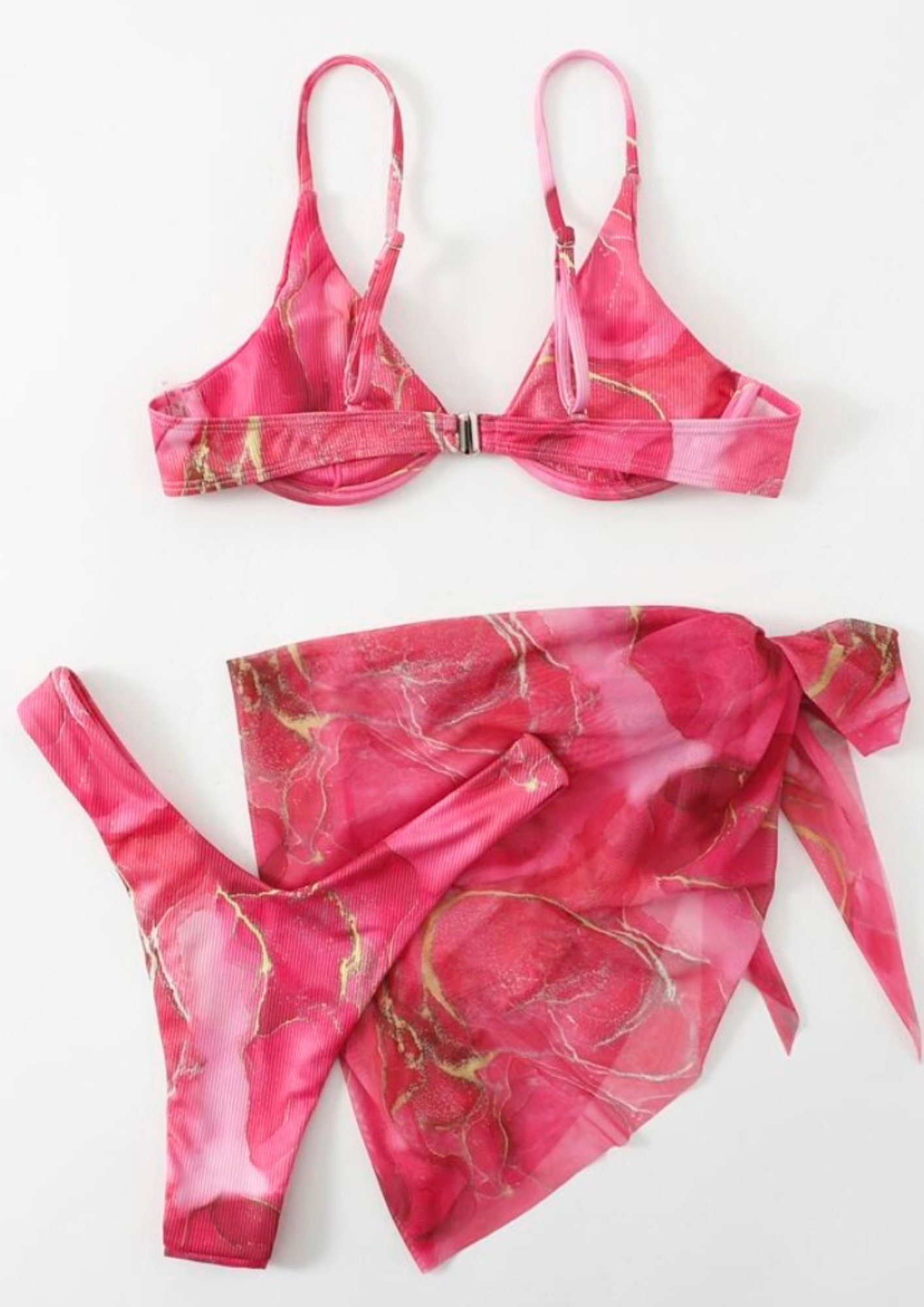 Print Ribbed Bikini Set