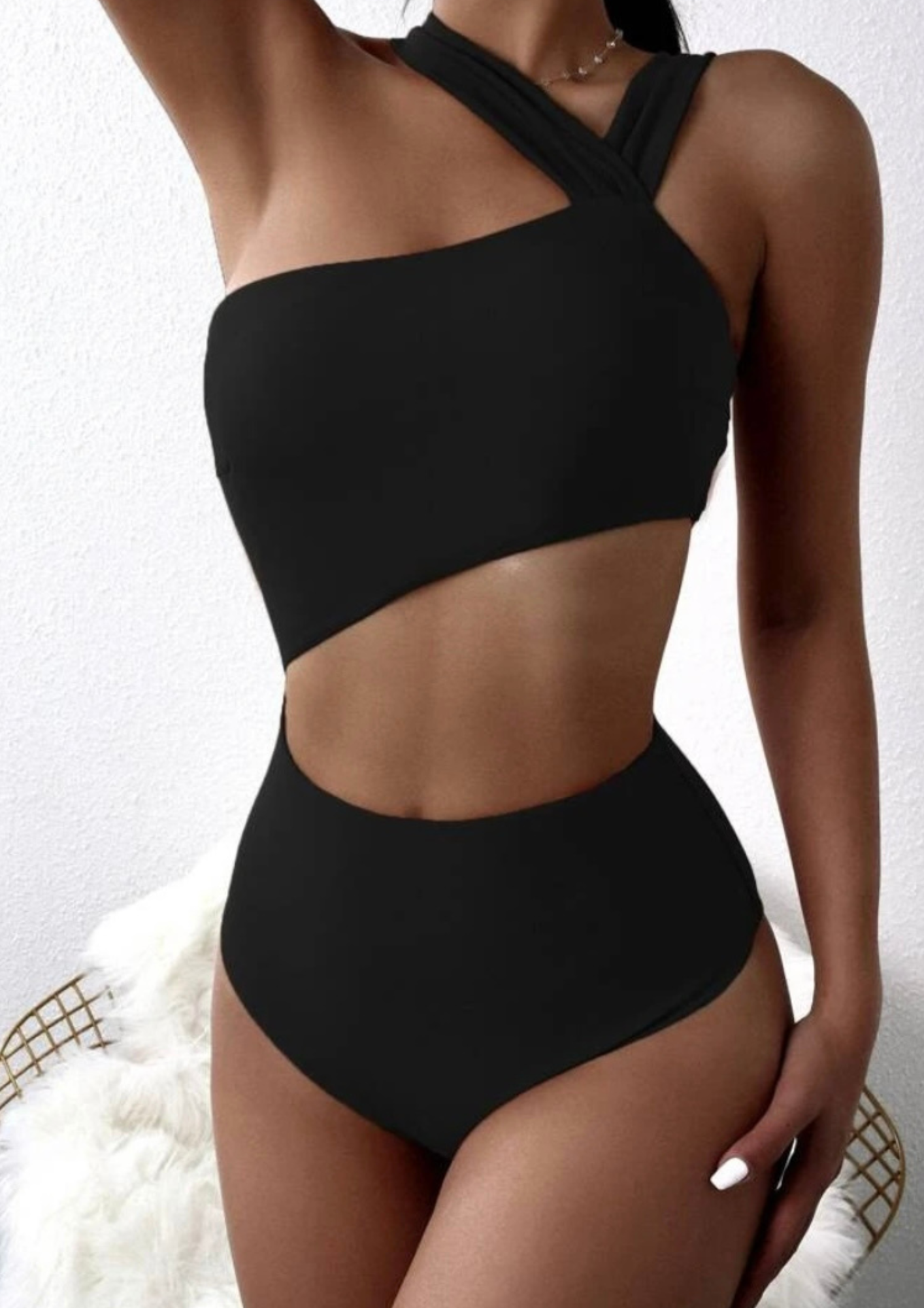 Cut-out Waist One Piece Swimsuit