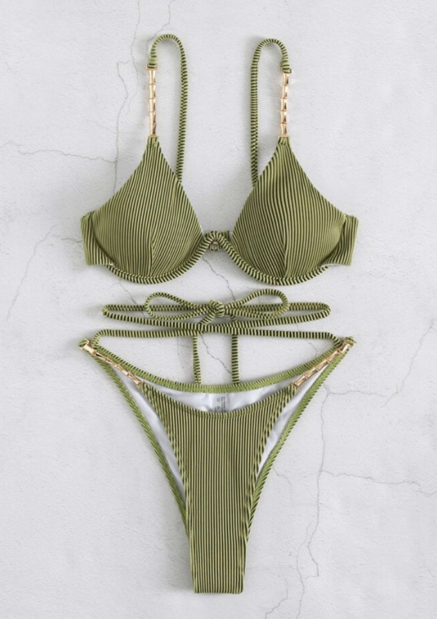 Lace Up Underwire Bikini